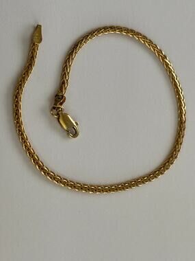 Sterling Silver Chain Bracelet Gold Tone
